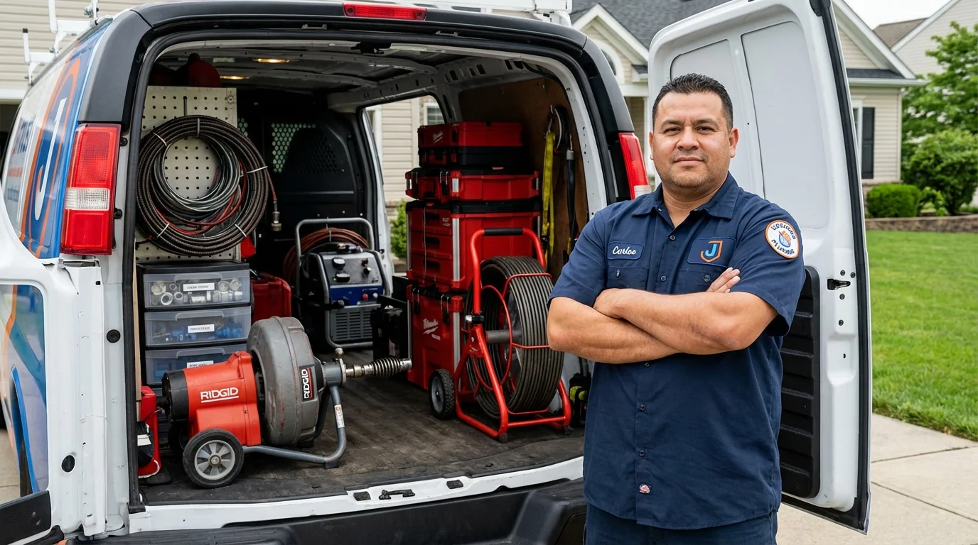 Professional drain cleaning equipment and Johns Plumbing LLC plumber in Dawsonville