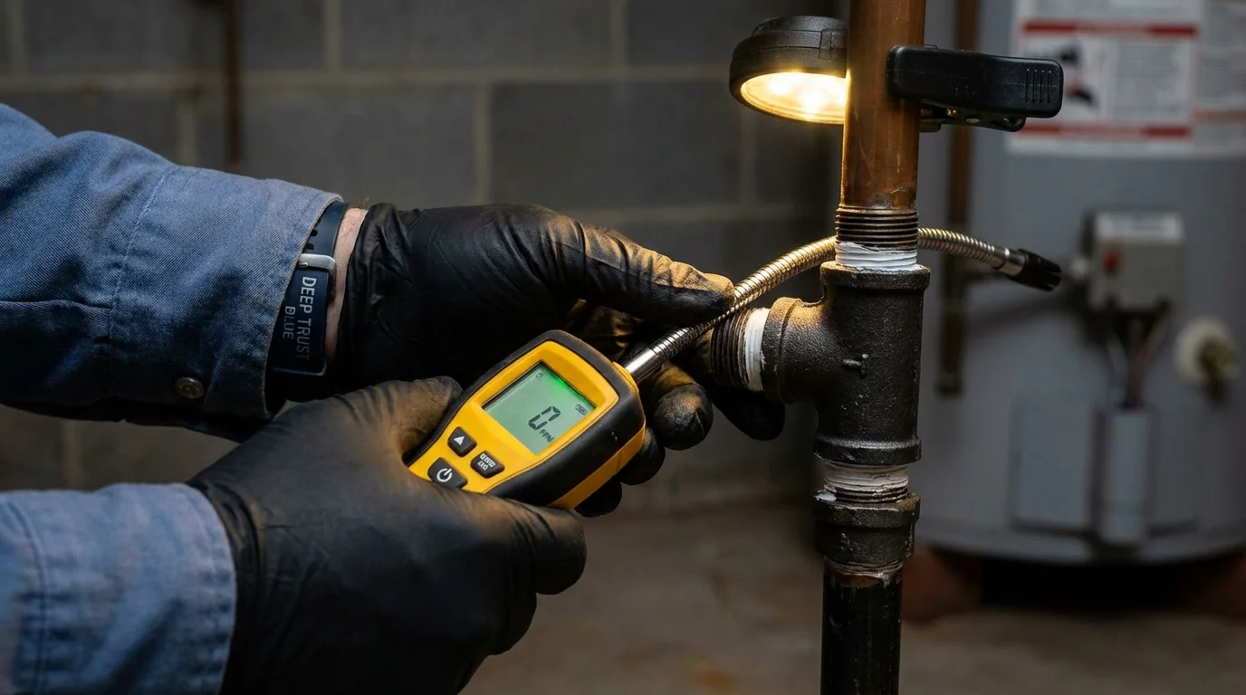 Gas leak detection with electronic sniffer by Johns Plumbing LLC in Dawsonville
