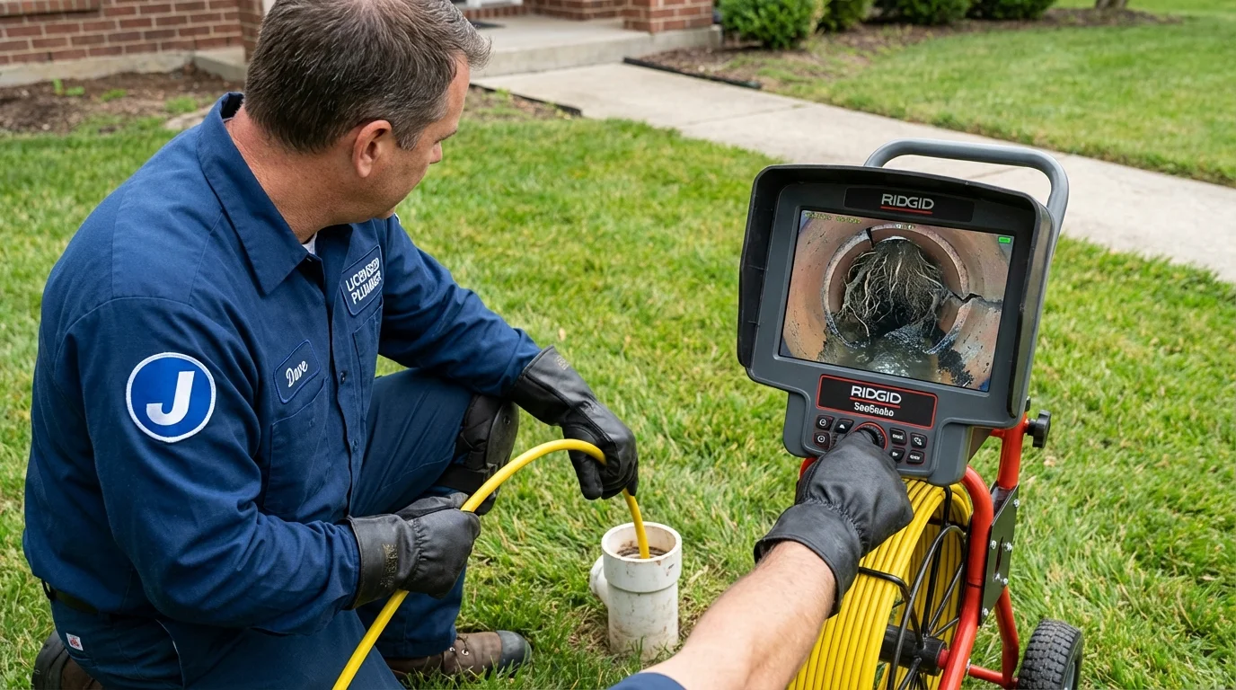 Sewer camera inspection being performed by Johns Plumbing LLC in Dawsonville